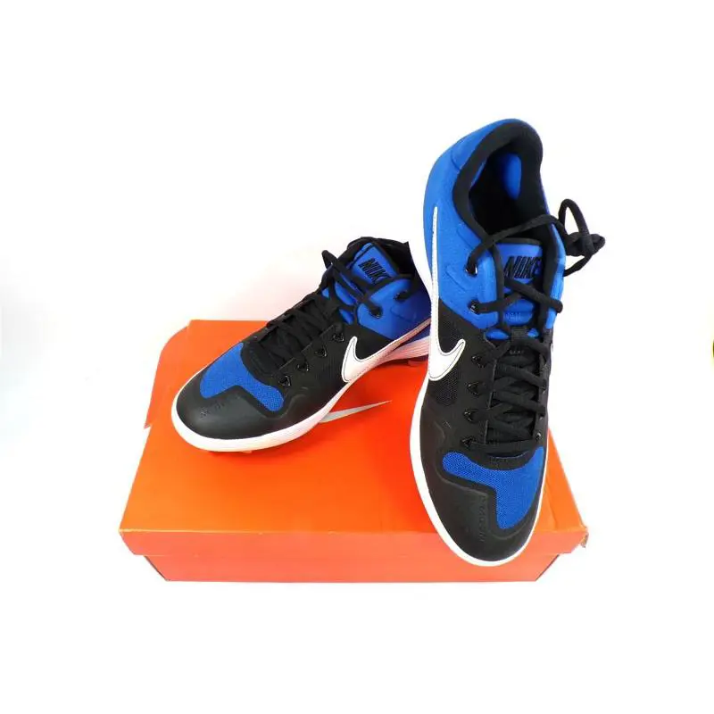 Nike Alpha Huarache Elt 2 Low Cleats Blk/wht-blue AJ6873 006 Men`s Size 10