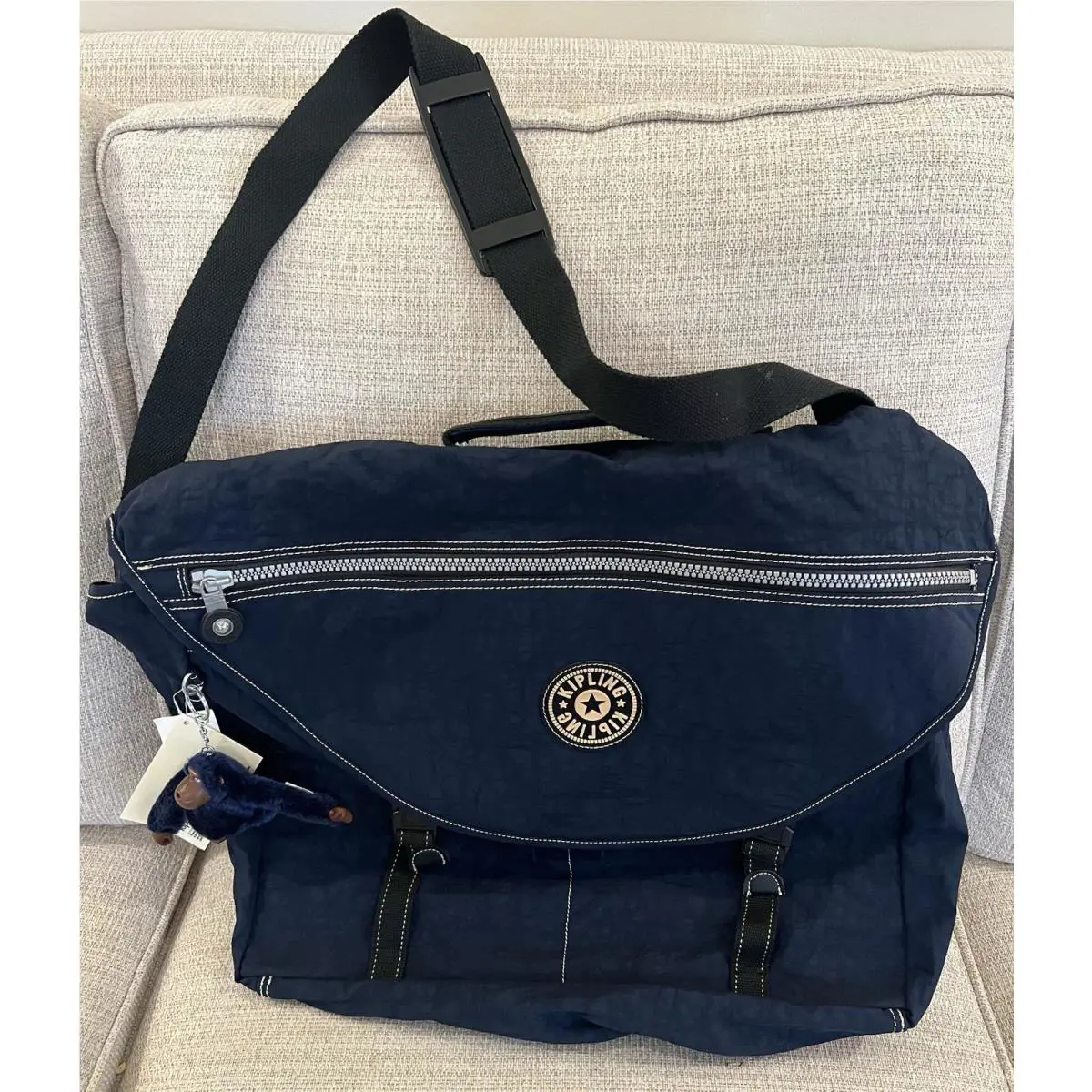 Tumi Kipling Blue Nylon Alien Large Messenger Bag Matt The Monkey Charm