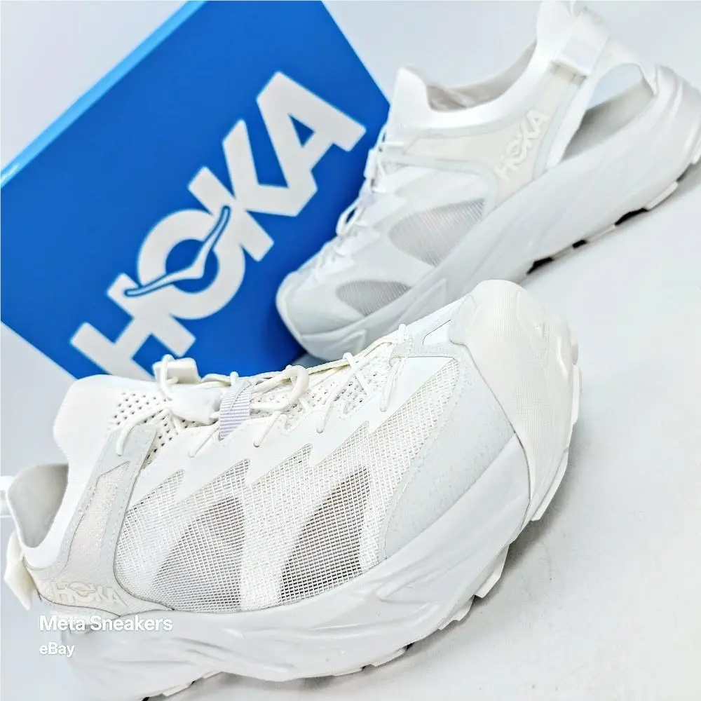 Hoka One One US 13 Men`s White Raw Cordura Outdoors Hopara 2 Hiking Sandals