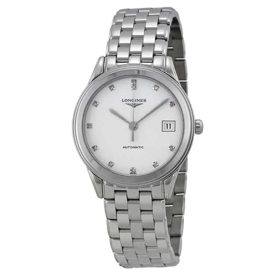 Longines Flagship Automatic White Dial Men`s Watch L4.774.4.27.6 - White, Dial: White, Band: Silver