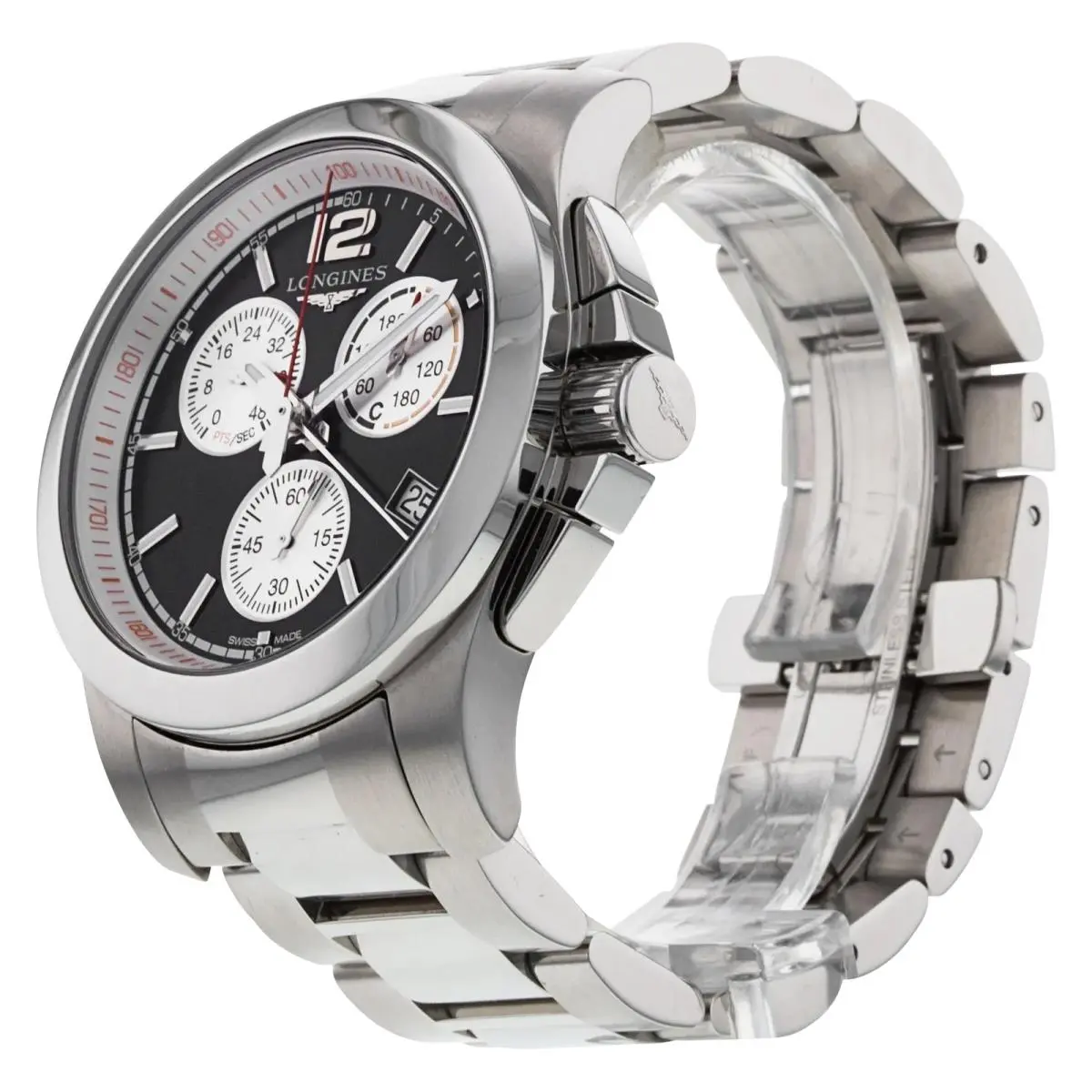 Conquest Jumping Chronograph Steel Date Quartz Mens Watch L3.701.4.56.6 by Longines