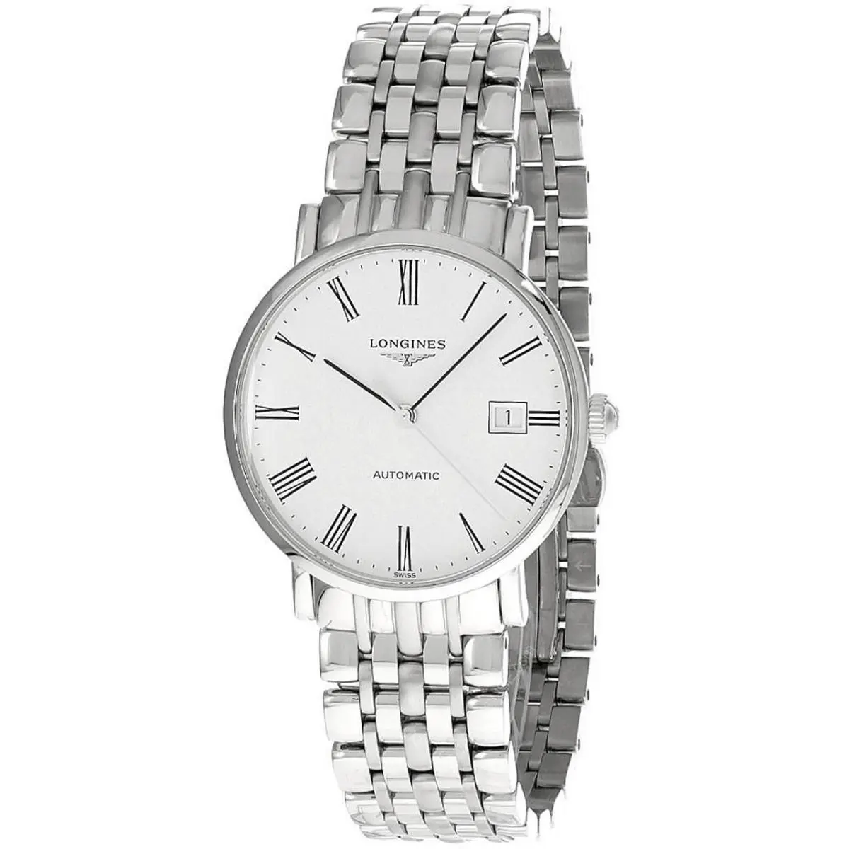 Longines Elegant Auto 37mm SS White Dial Men`s Watch L4.810.4.11.6