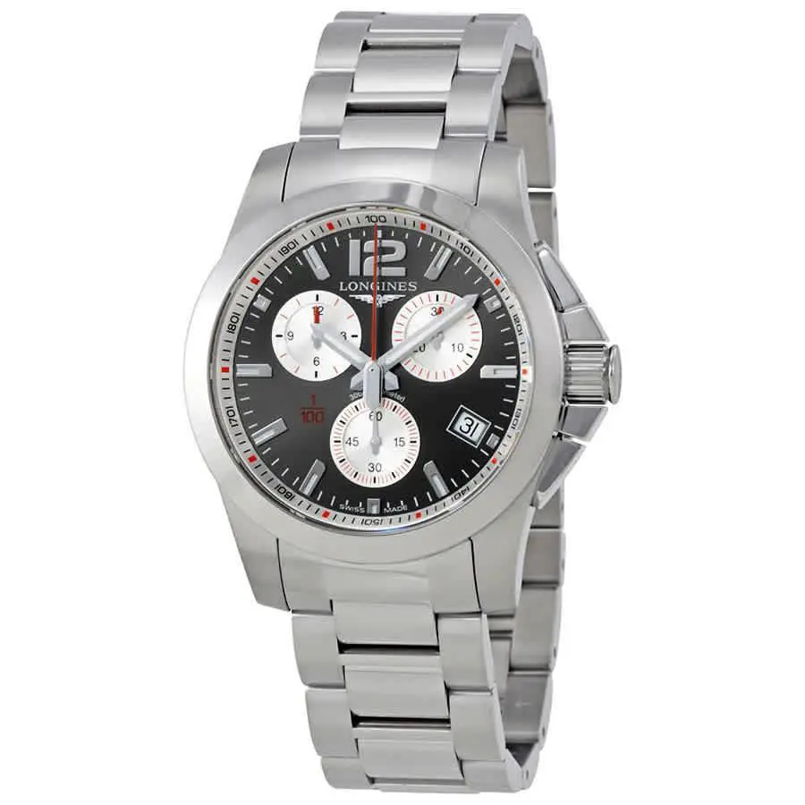 Longines Conquest Chronograph Grey Dial Men`s Watch L3.700.4.79.6
