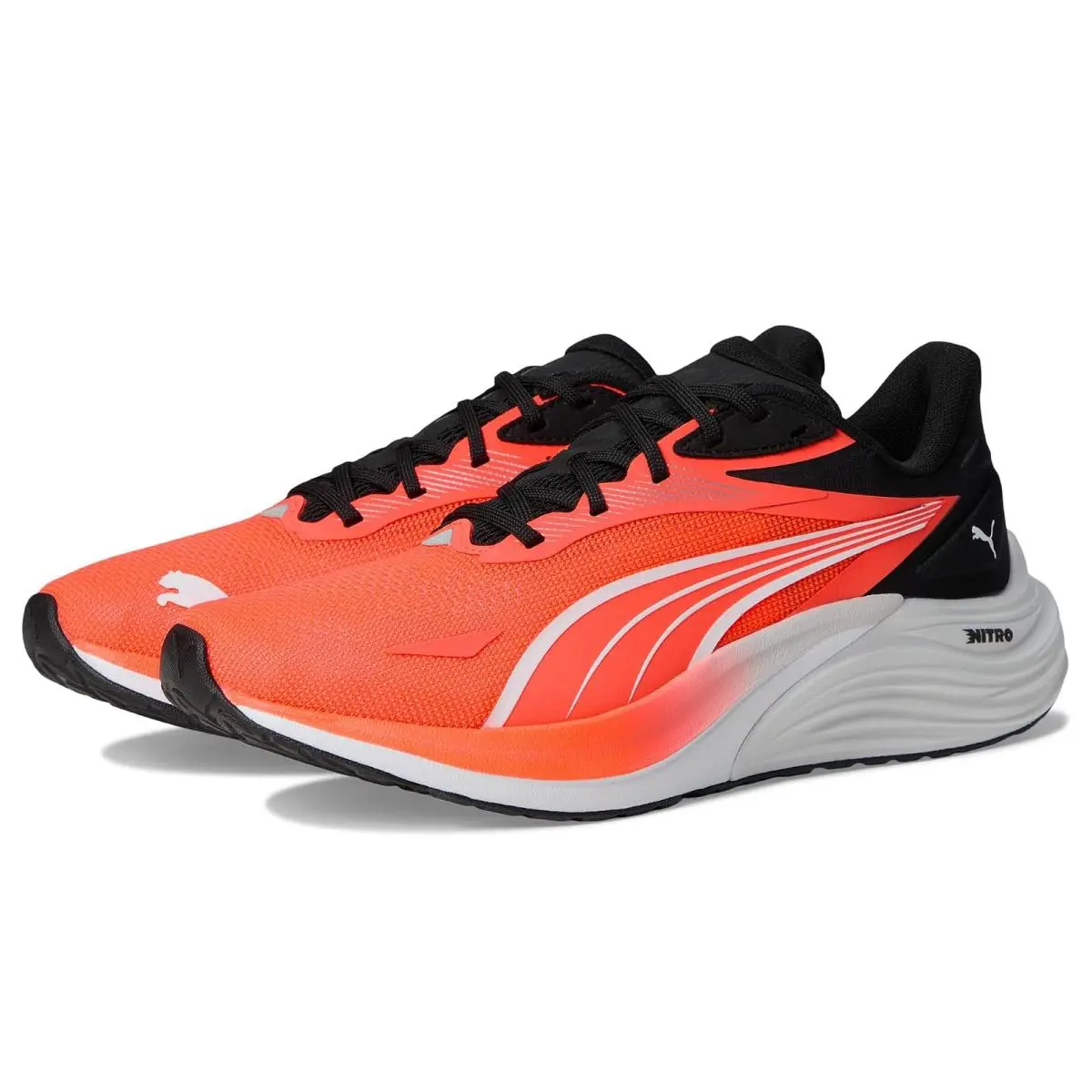 Man`s Sneakers Athletic Shoes  Electrify Nitro 4 Running Shoes Glowing Red/ White/Feather Gray by Puma