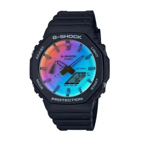 G-shock GA2100SR-1A Radiant Rainbow Vapor Dial Black Band Watch by Casio