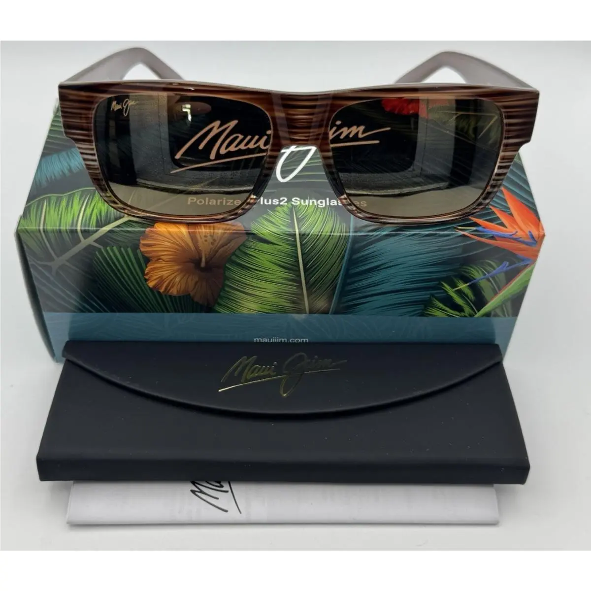 Maui Jim Keahi H873-10 - Brown Stripes Frame / Hcl Bronze Lens
