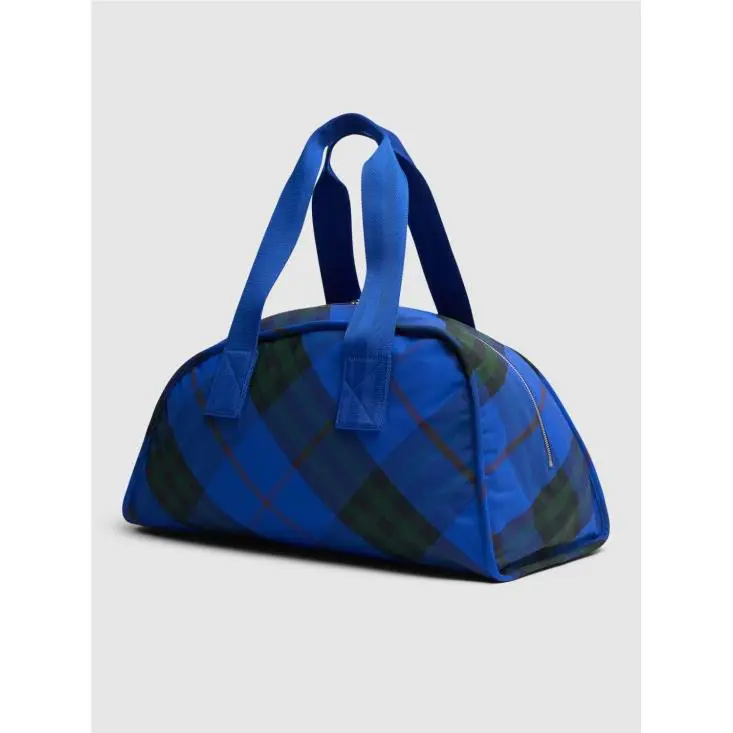 Burberry Shield Check Duffel Bag Blue M