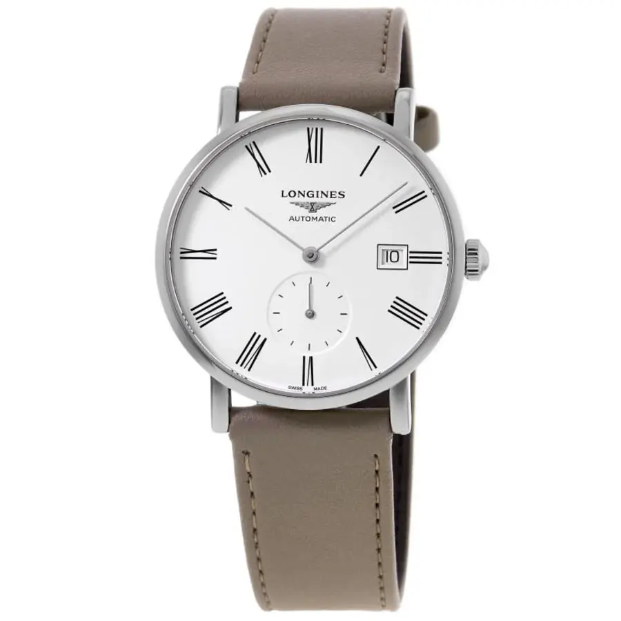 Elegant Automatic White Dial Leather Men`s Watch L4.812.4.11.2 by Longines
