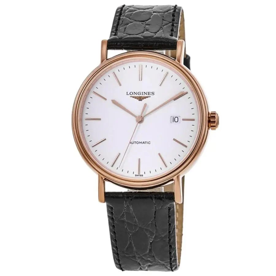 Longines Presence Automatic White Dial Leather Men`s Watch L4.922.1.12.2