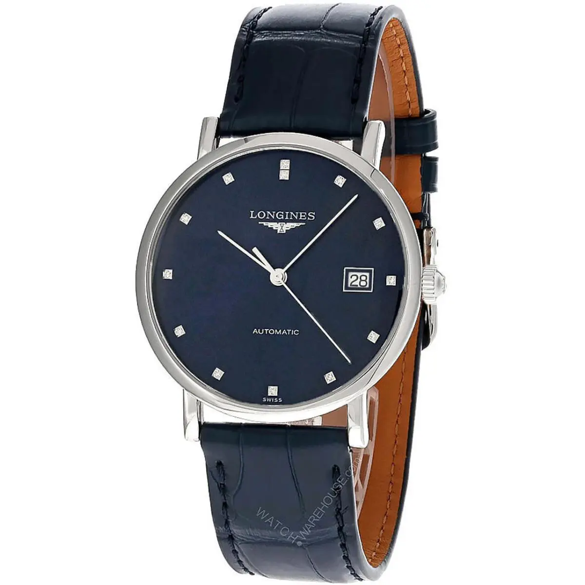 Longines Elegant Auto 37mm Blue Dial Leather Men`s Watch L4.810.4.97.2