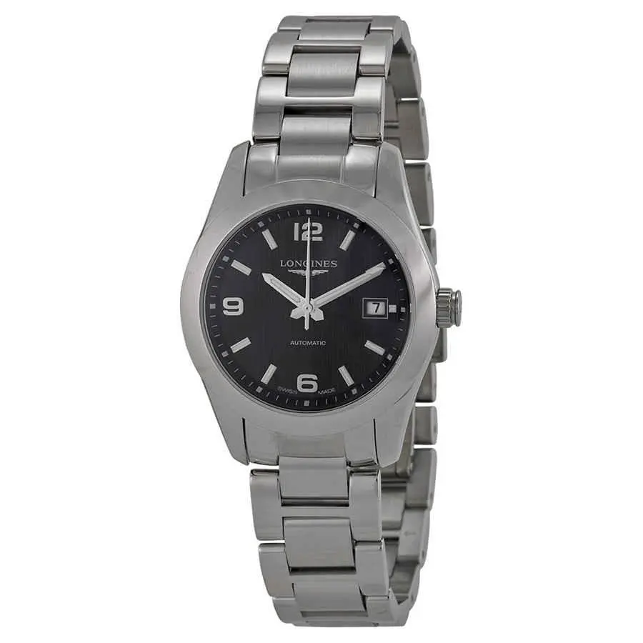 Longines Conquest Classic Black Dial Stainless Steel Ladies Watch L22854566 - Black / Skeleton, Dial: Black, Band: Silver