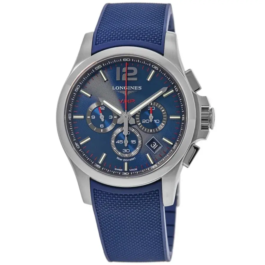 Longines Conquest V.h.p. Blue Chronograph Dial Men`s Watch L3.727.4.96.9