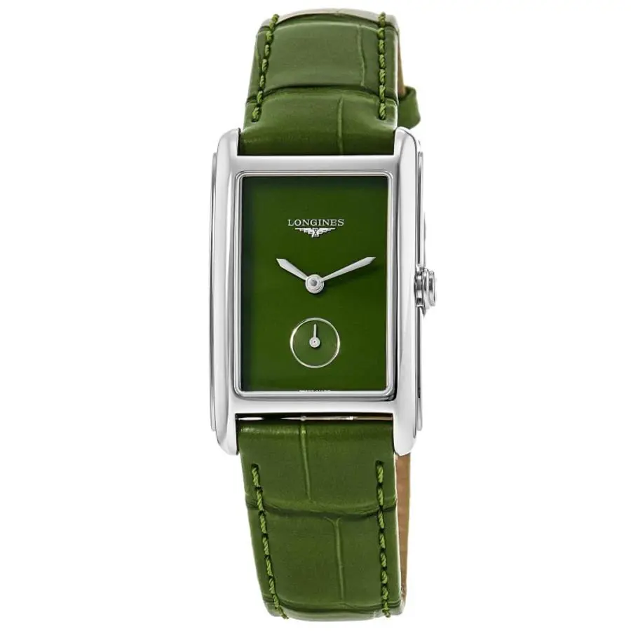 Longines Dolcevita Quartz Green Dial Leather Women`s Watch L5.512.4.60.2 - Face: Green, Dial: Green, Band: Green