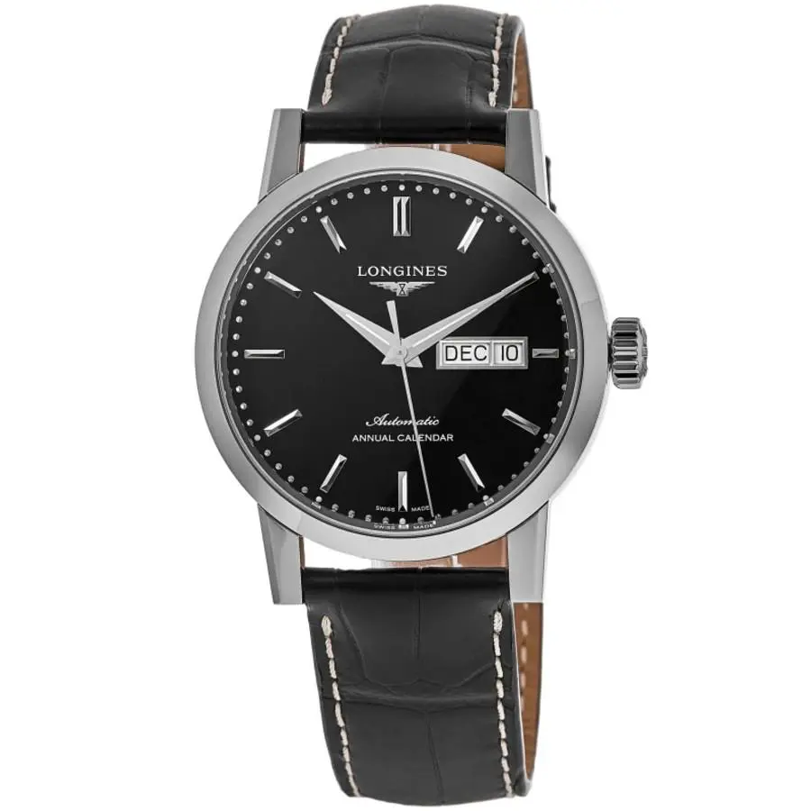 Longines L4.827.4.52.0 Mens Heritage 1832 Automatic 40 Black Dial Leather Watch
