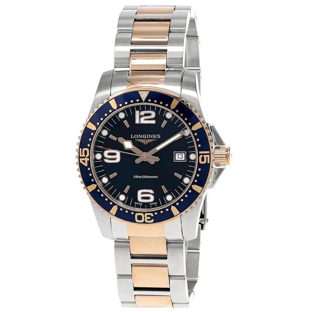 Longines Hydroconquest 41MM Blue Dial 2Tone Men`s Watch L3.740.3.98.7 - Blue, actual_: Blue Dial 2Tone Men`s Watch L3.740.3.98.7