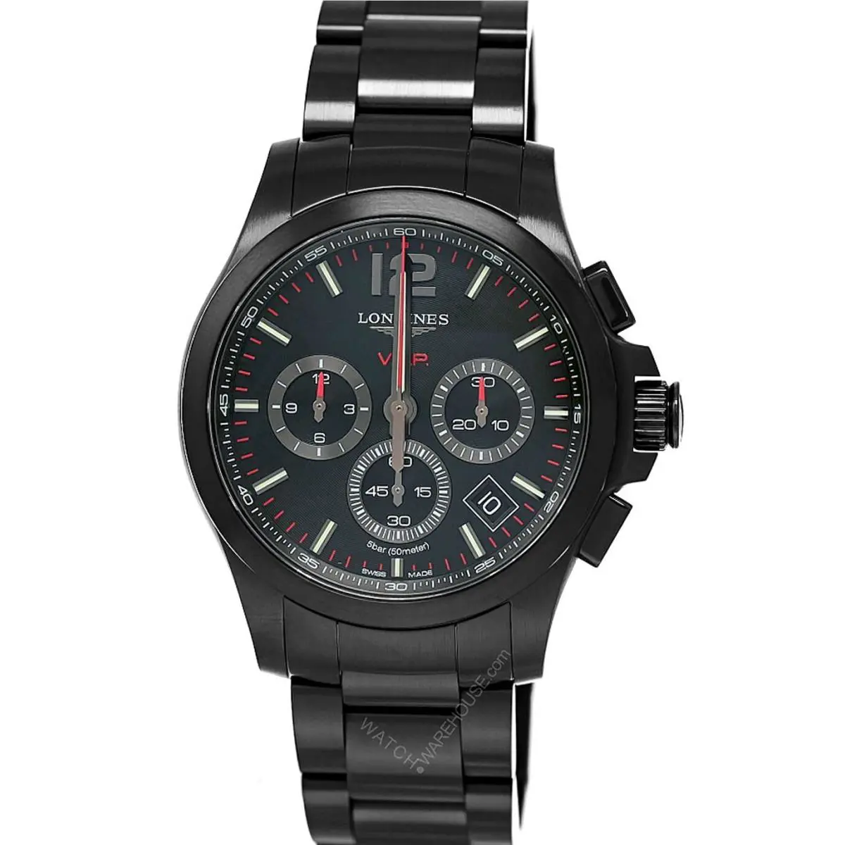Longines Conquest V.h.p 42MM Black Pvd Men`s Watch L3.717.2.56.6 /L37172566