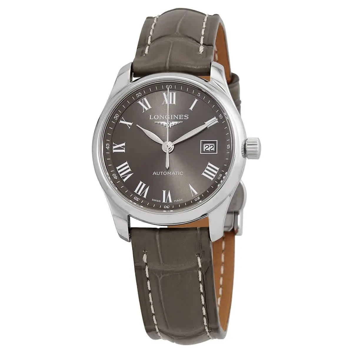Longines Master Collection Automatic Ladies Watch L2.257.4.71.3 - Dial: Sunray Grey, Band: Grey, Bezel: Silver-tone