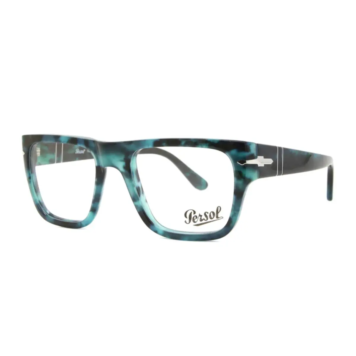 Classic Lg Square Persol Eyeglasses 3348-V 1211 55-20 145 Blue Havana Frames