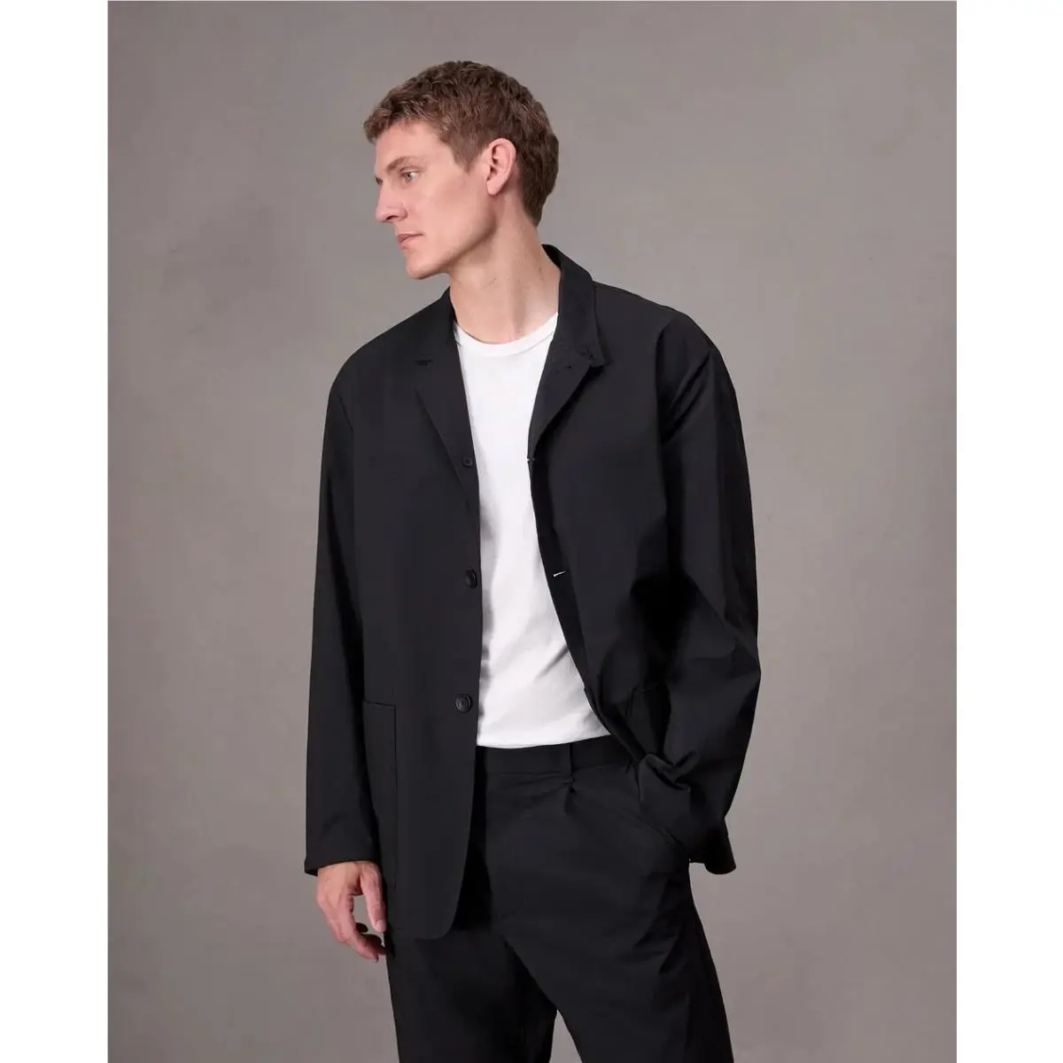 Rag Bone Men`s Black Gramercy Cotton Nylon Blazer Jacket Size 44