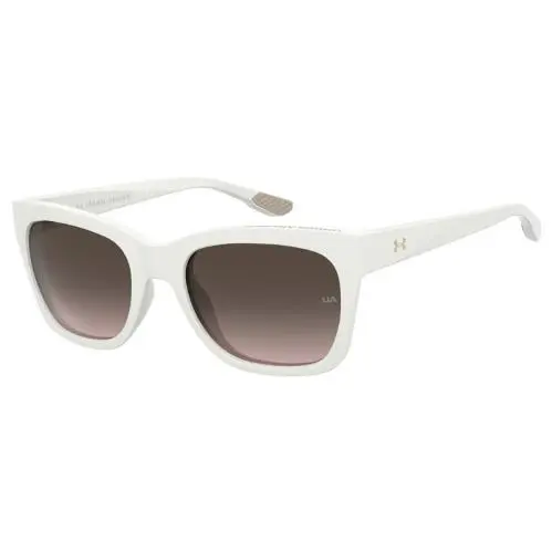 Under Armour UA Dime Tfeha White Beige/brown Shaded Cat Eye Women`s Sunglasses