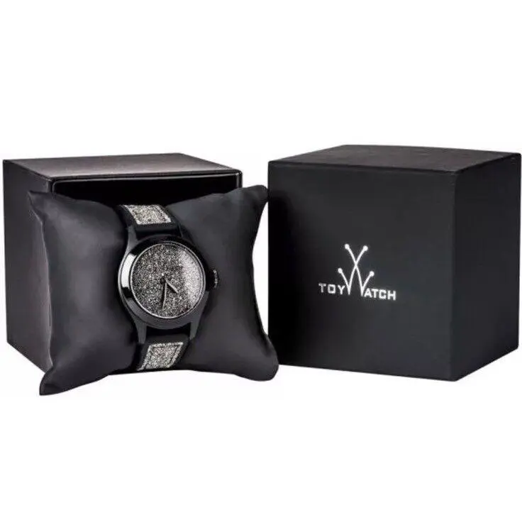 Toy Watch GL02BK Black Swarovski Crystal Bezel Silicone Strap 38 mm Watch F1602 by ToyWatch