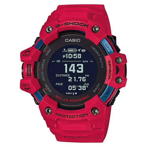 Casio G-shock Watch G-squad GBD-H1000-4 Men`s Red GBD-H1000 Series - Dial: Red, Band: Red