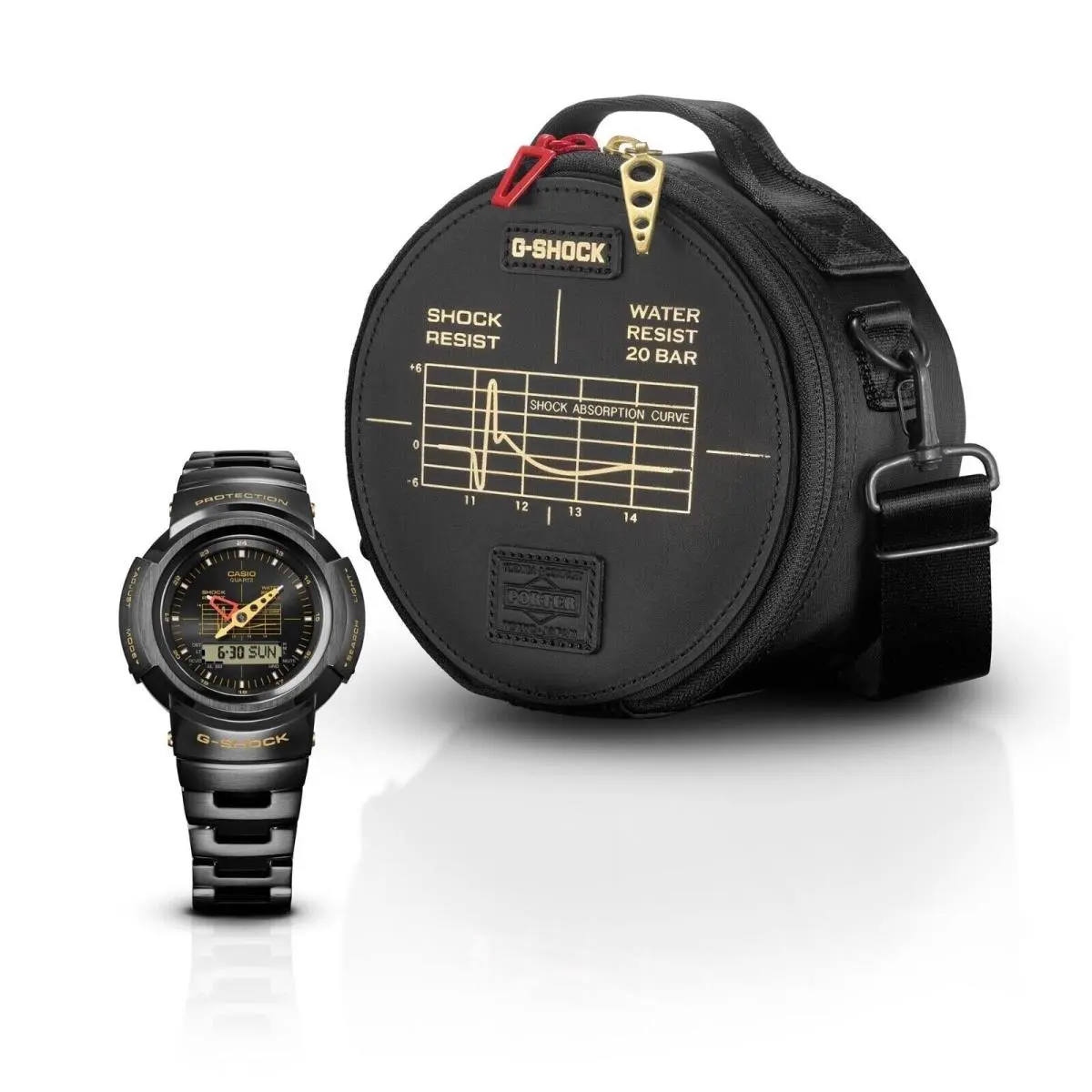 G-shock Porter Collaboration Solar Radio Wave Black Analog AWM-500GC-1A by Casio