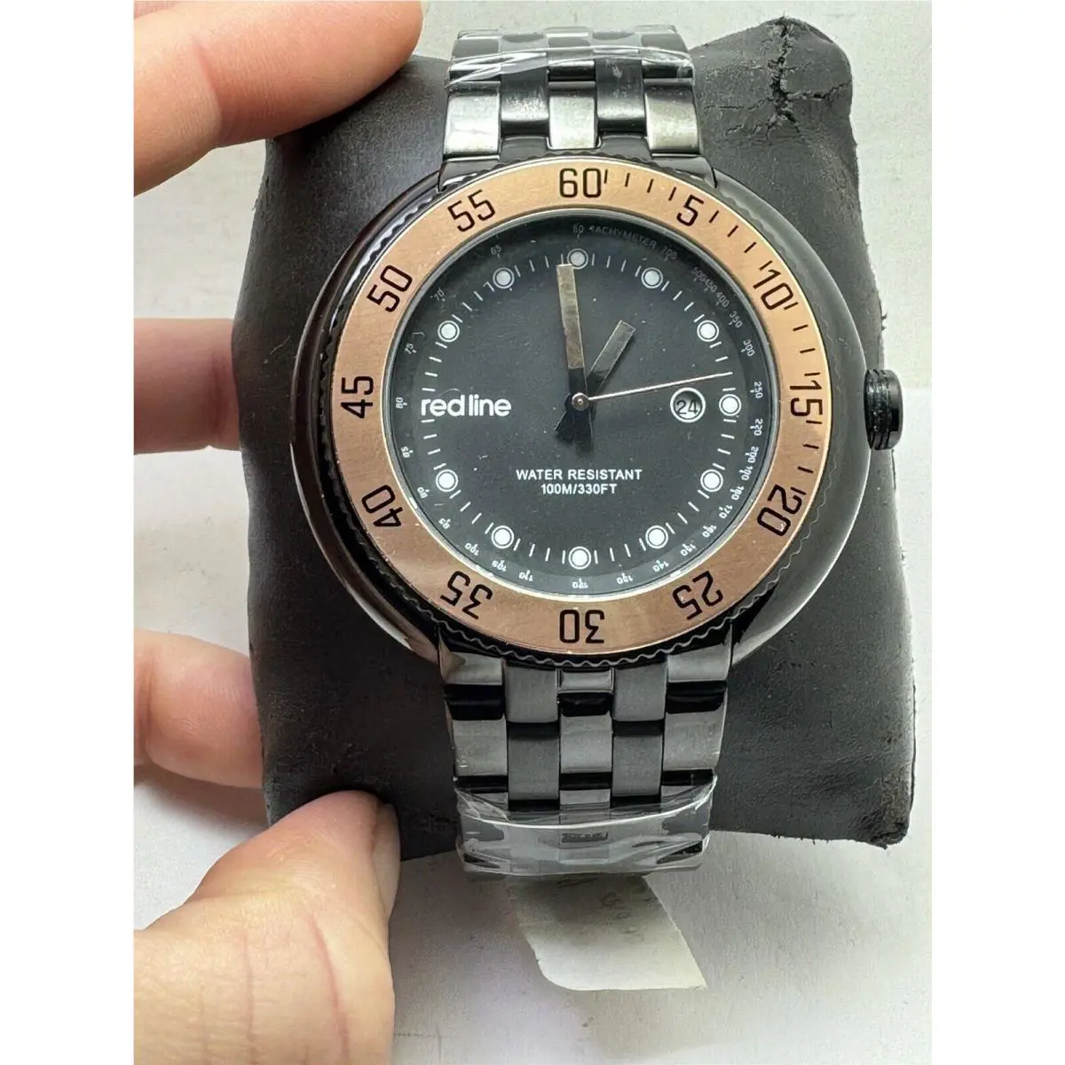 Men`s RL-50039-BB-11-RB Driver Analog Japanese Quartz Black Watch-R9 by Red Line