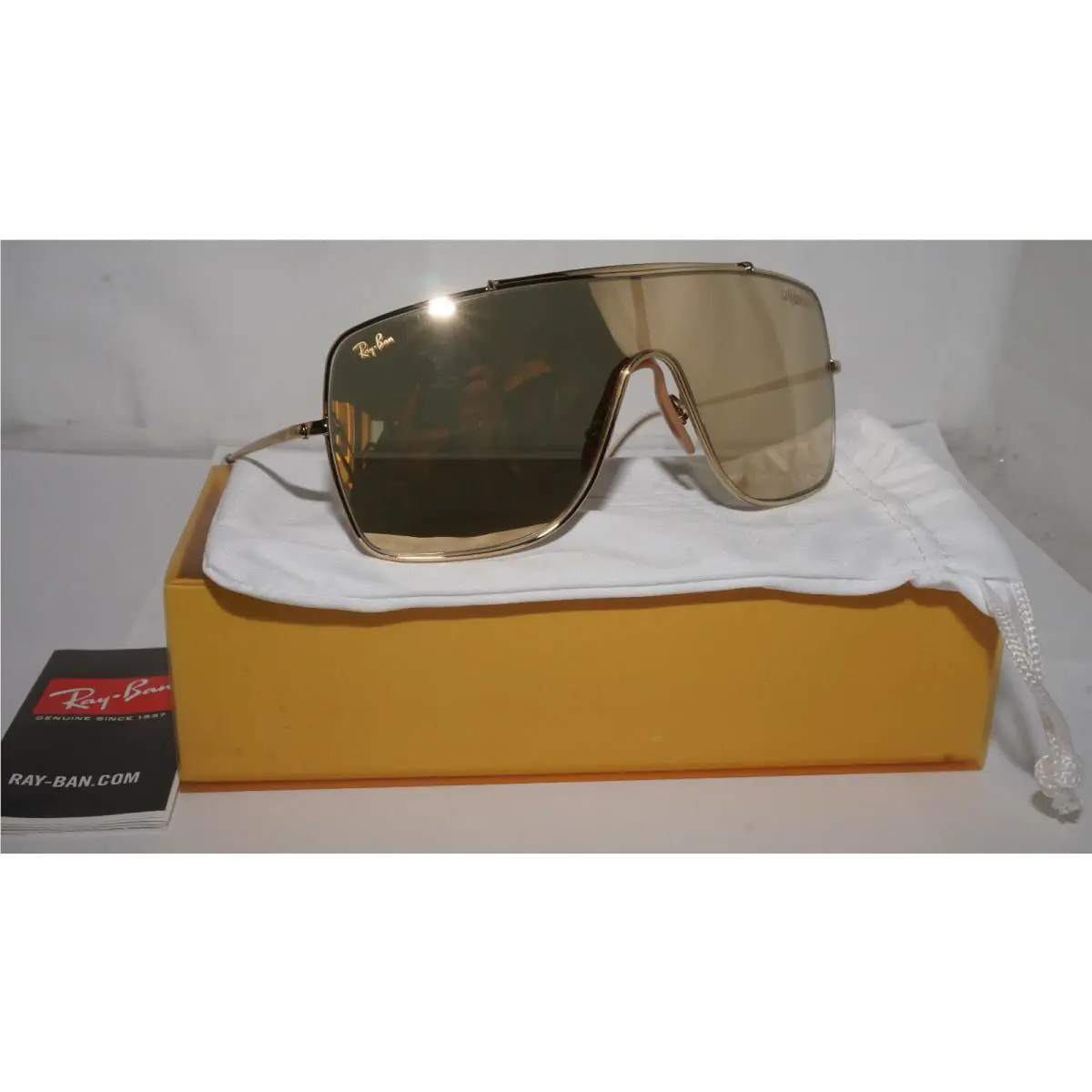 Ray Ban Sunglasses Wings II 24K Gold Gold Mirror RB3697K 909403 35 140