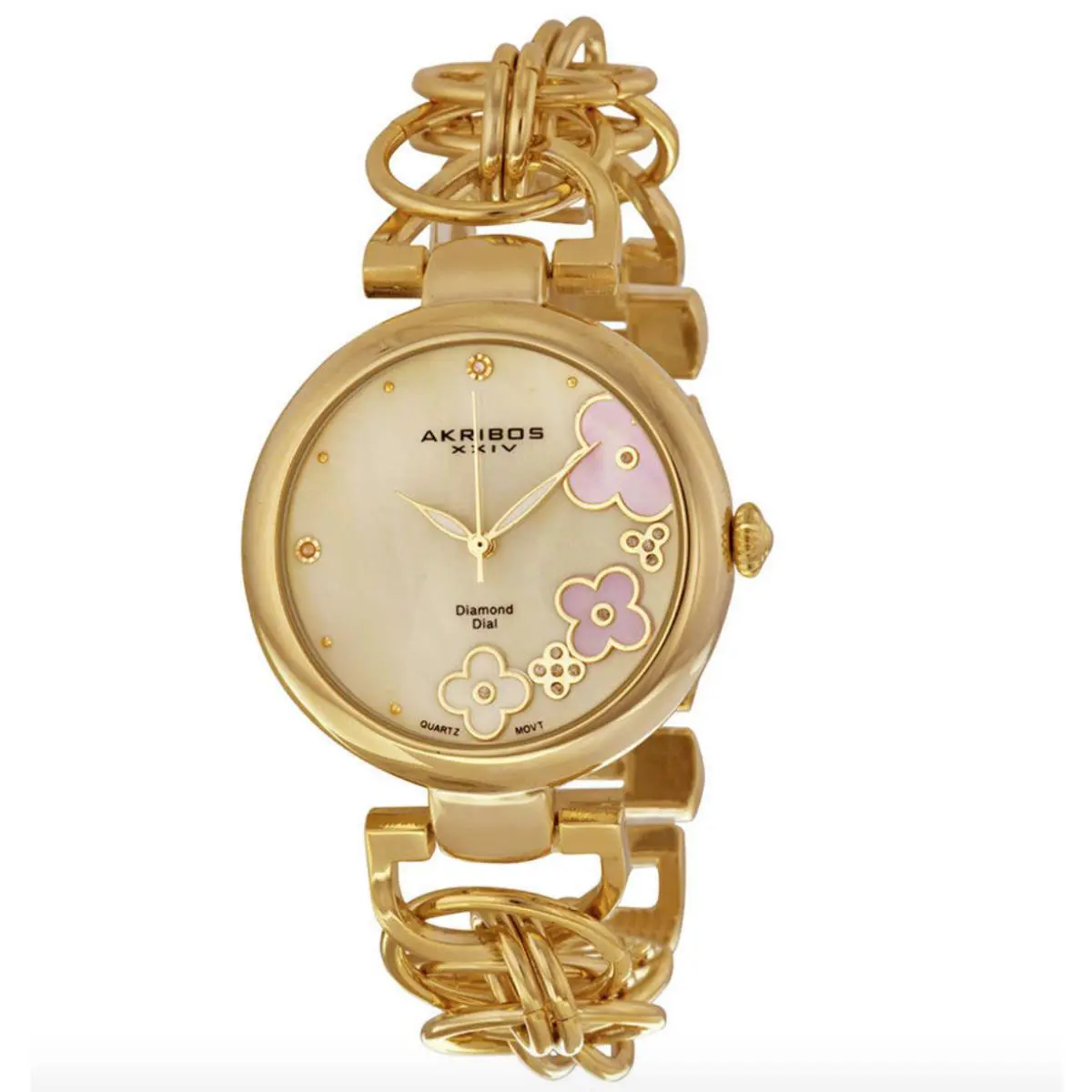 Akribos Xxiv Mother of Pearl Dial AK645YG Gold-tone Ladies Watch F1512