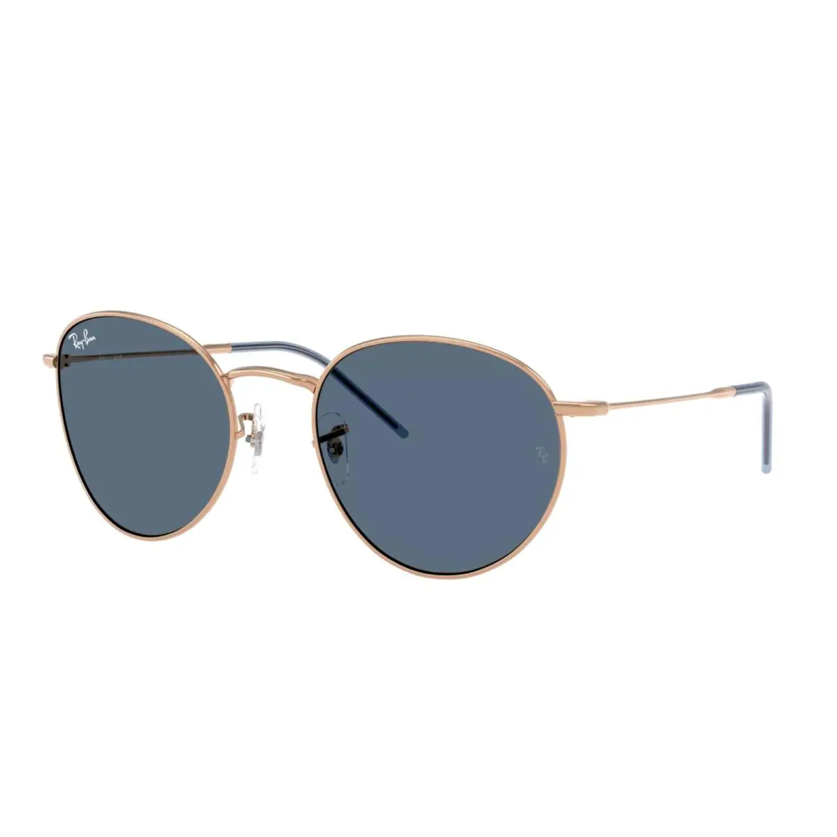 Ray-ban Round Reverse Sunglasses RB R0103S 9202/3A Rose Gold Frames Blue Lenses - Frame: Rose Gold, Lens: Blue