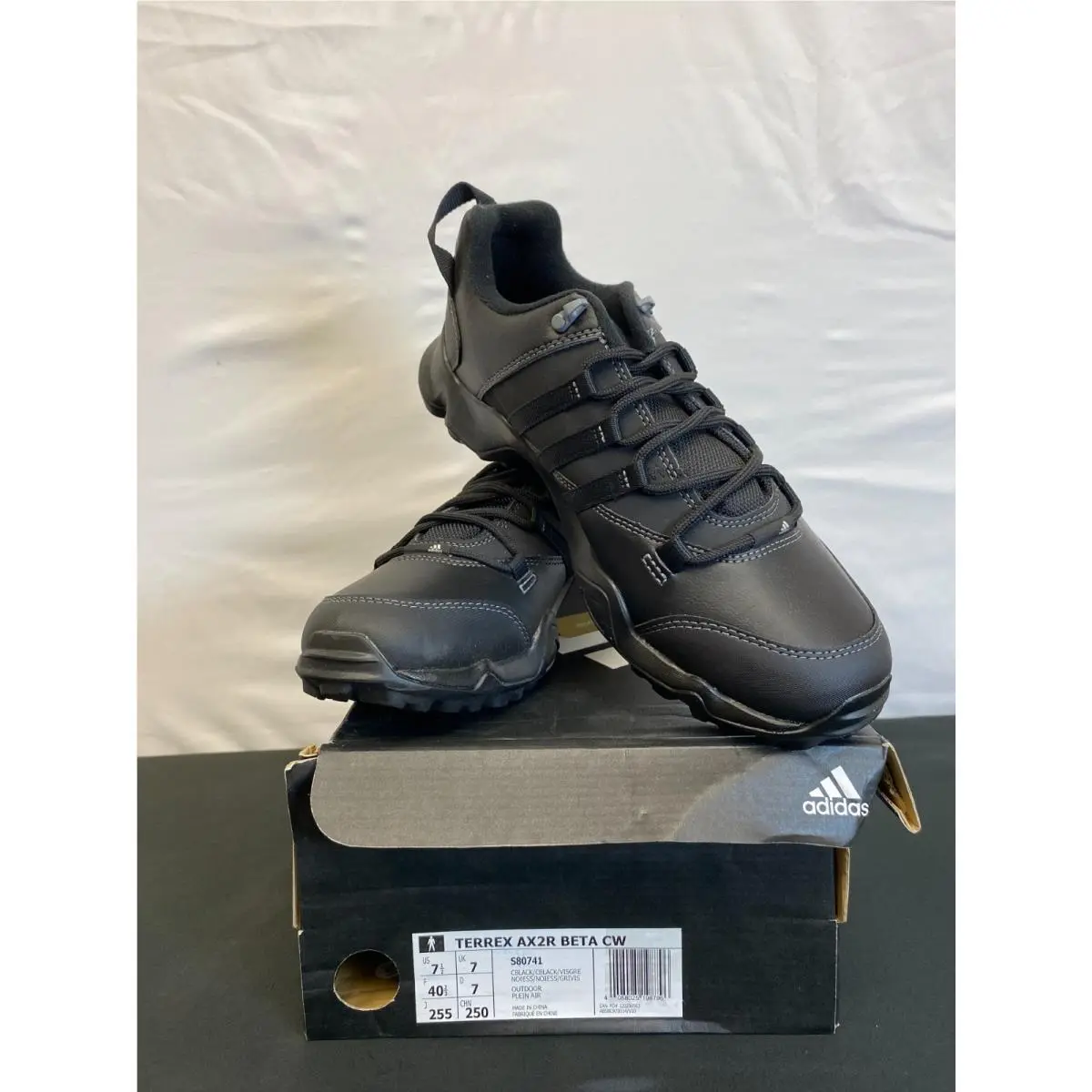Adidas Terrex AX2R Beta Mens Charcoal Black Outdoor Hiking Trail Shoes Size 7.5