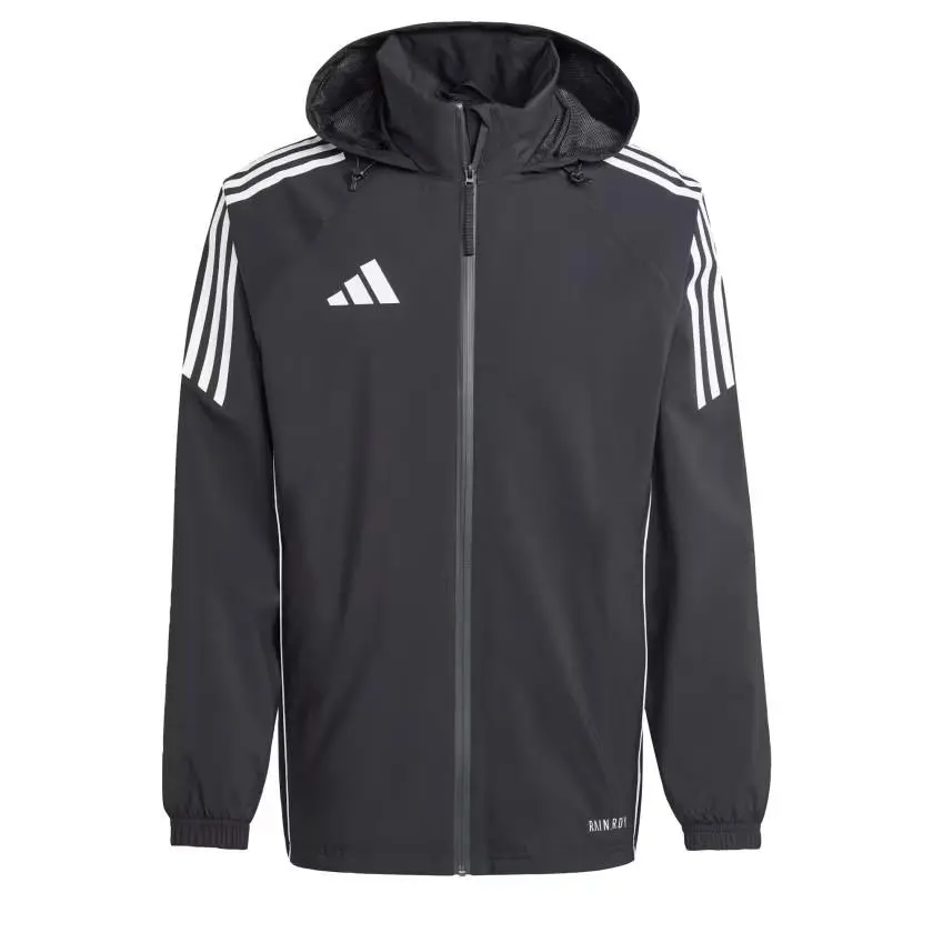Adidas Men`s Tiro 24 Rain Waterproof Hooded Jacket Black Small