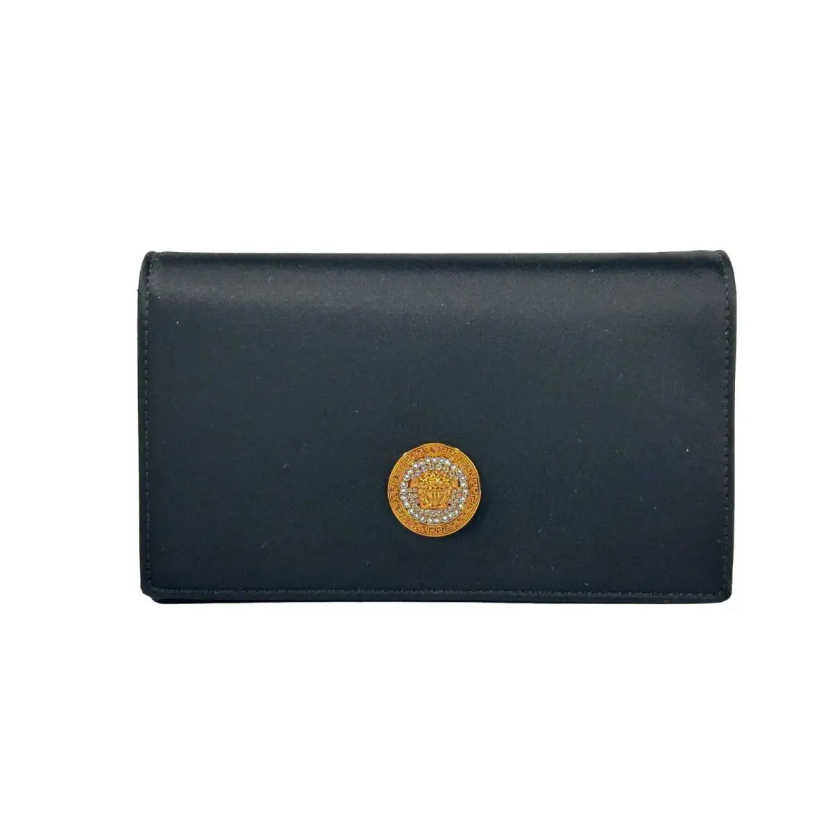 Versace Mini Chain Black Crossbody Wallet Bag