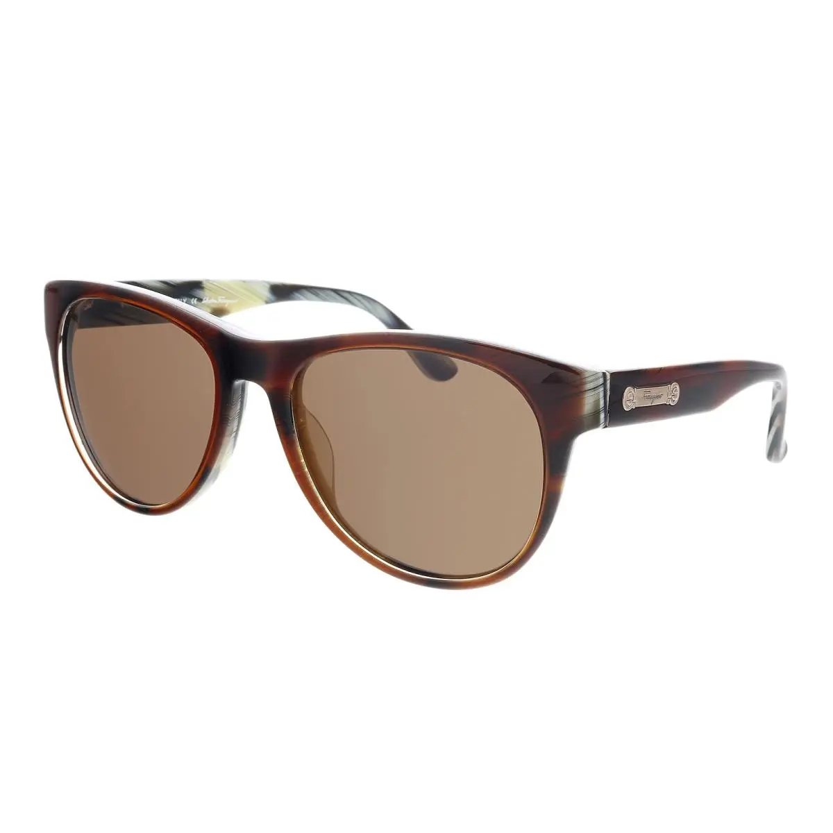 Salvatore Ferragamo SF617S 217 Rectangular Sunglasses-brown Horn