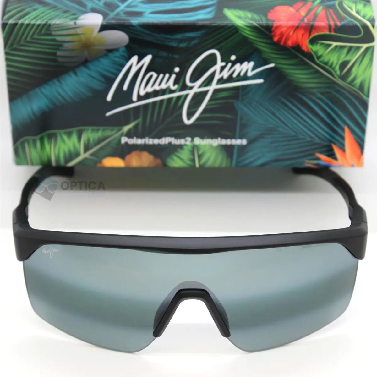 Maui Jim Paluna Polarized Shield Black / Grey Polarized Sunglasses 595-02