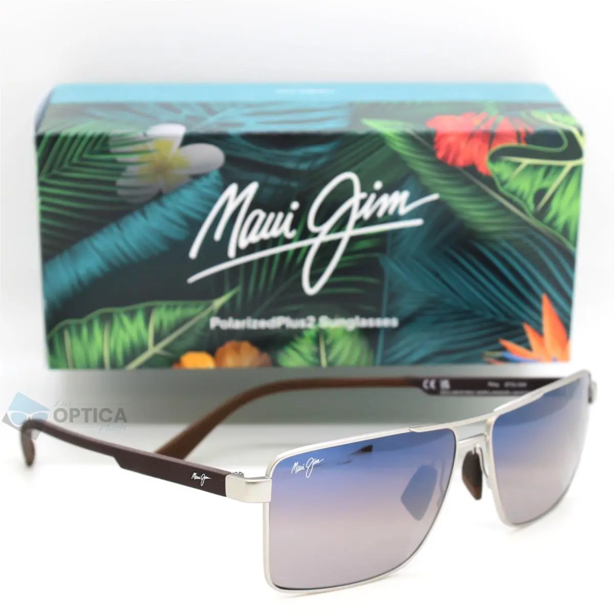 Maui Jim Piha Polarized Sunglasses Matte Silver / Dual Mirror Lens DBS621-17