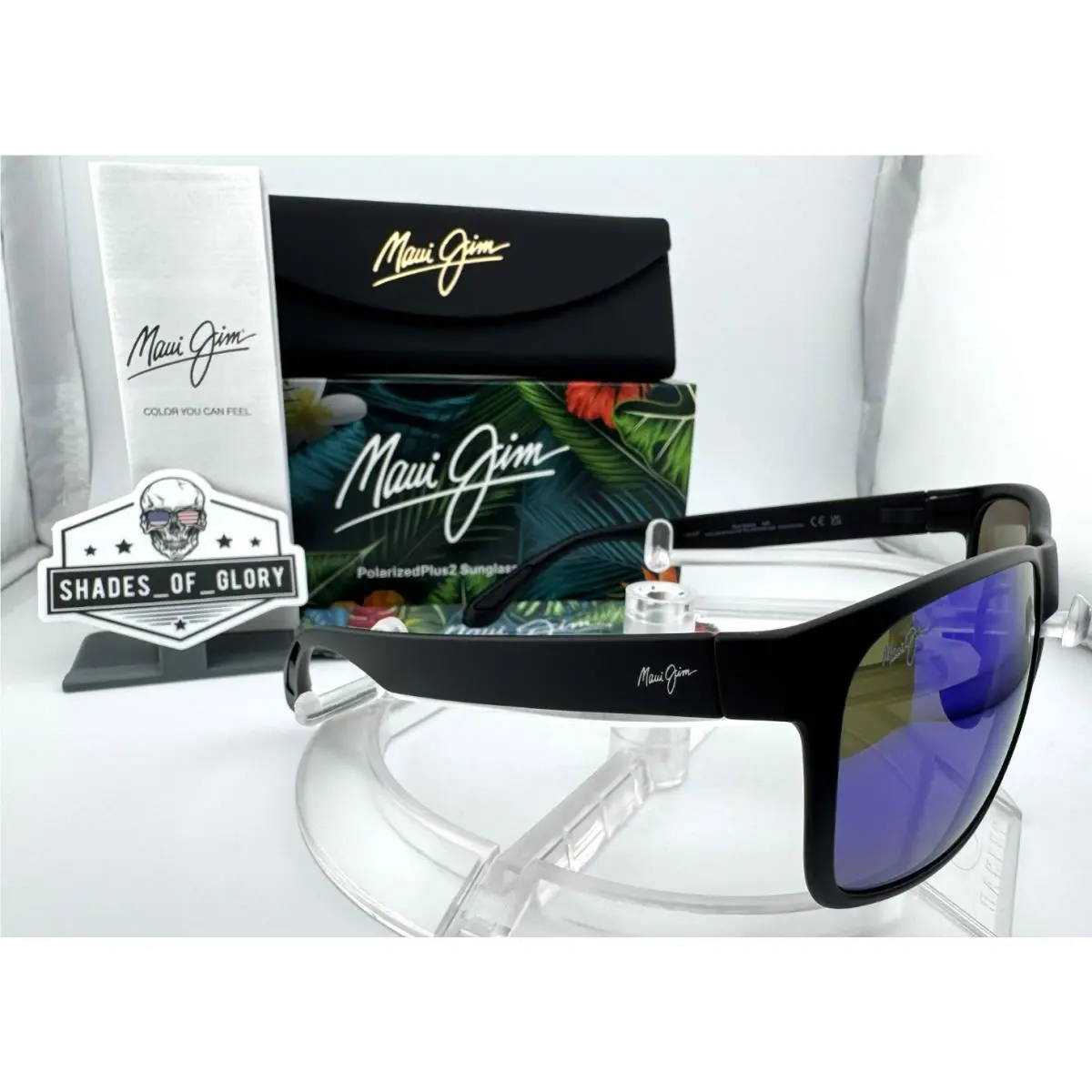 Maui Jim Red Sands MJ B432-2M Matte Black W/ Blue Hawaii Polarized Sunglasses - Frame: Matte Black, Lens: Blue Hawaii Polarized