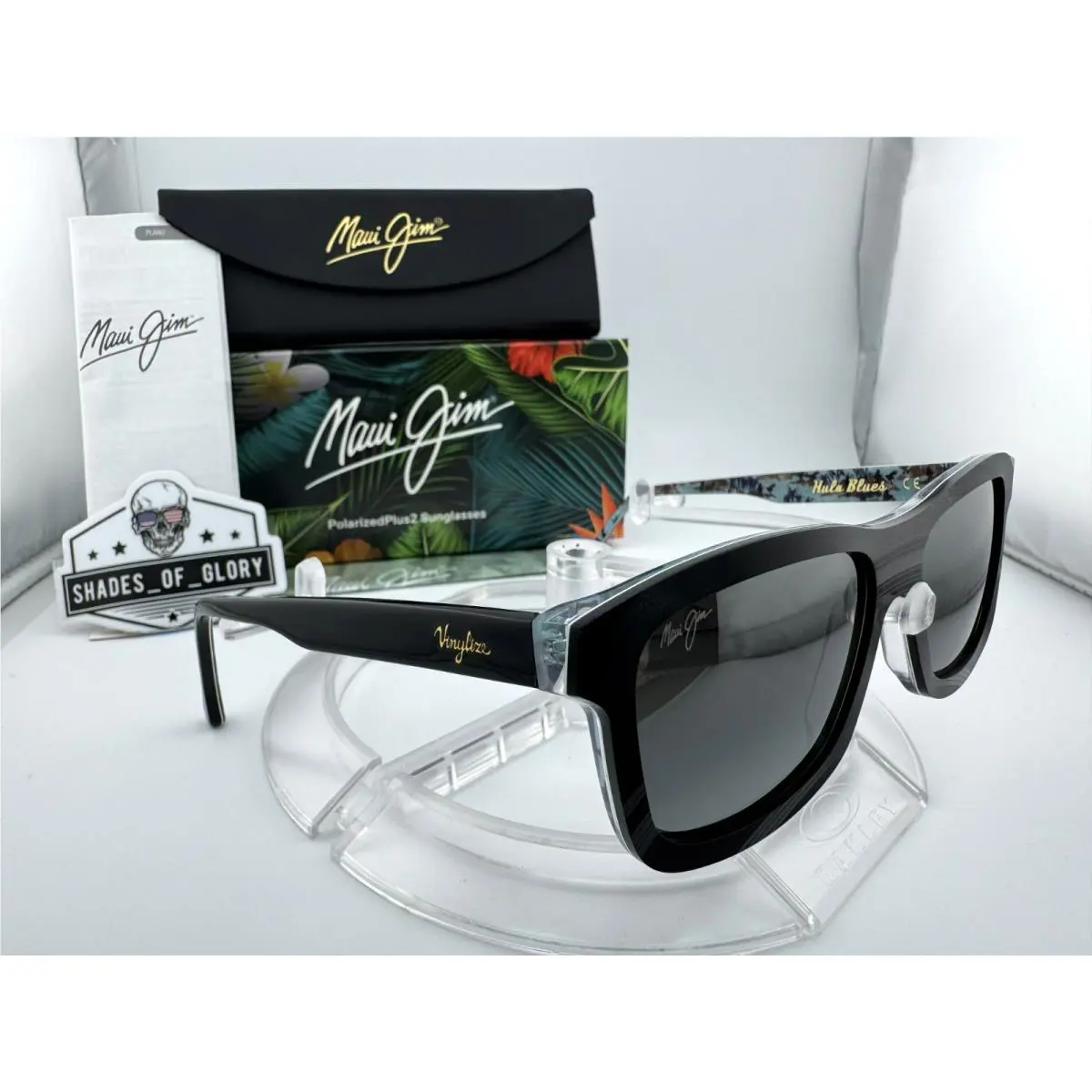 Maui Jim Hula Blues MJ 710-72 Black Vinylize Grey Polarized Sunglasses Limited