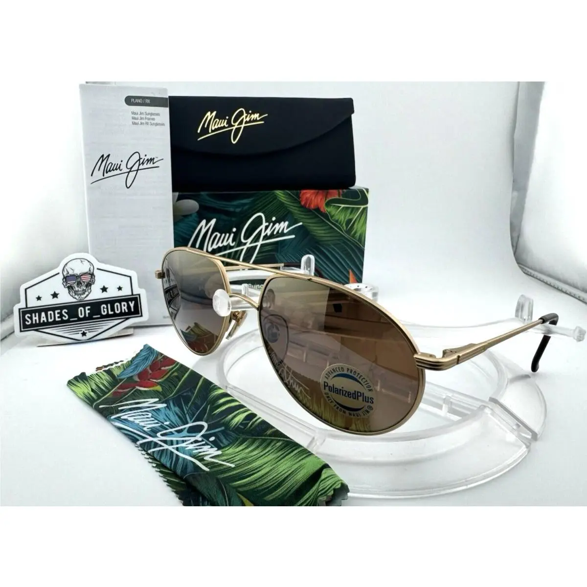 Maui Jim Commodore MJ H160-16 Gold Hcl Bronze Polarized Vintage Sunglasses Rare