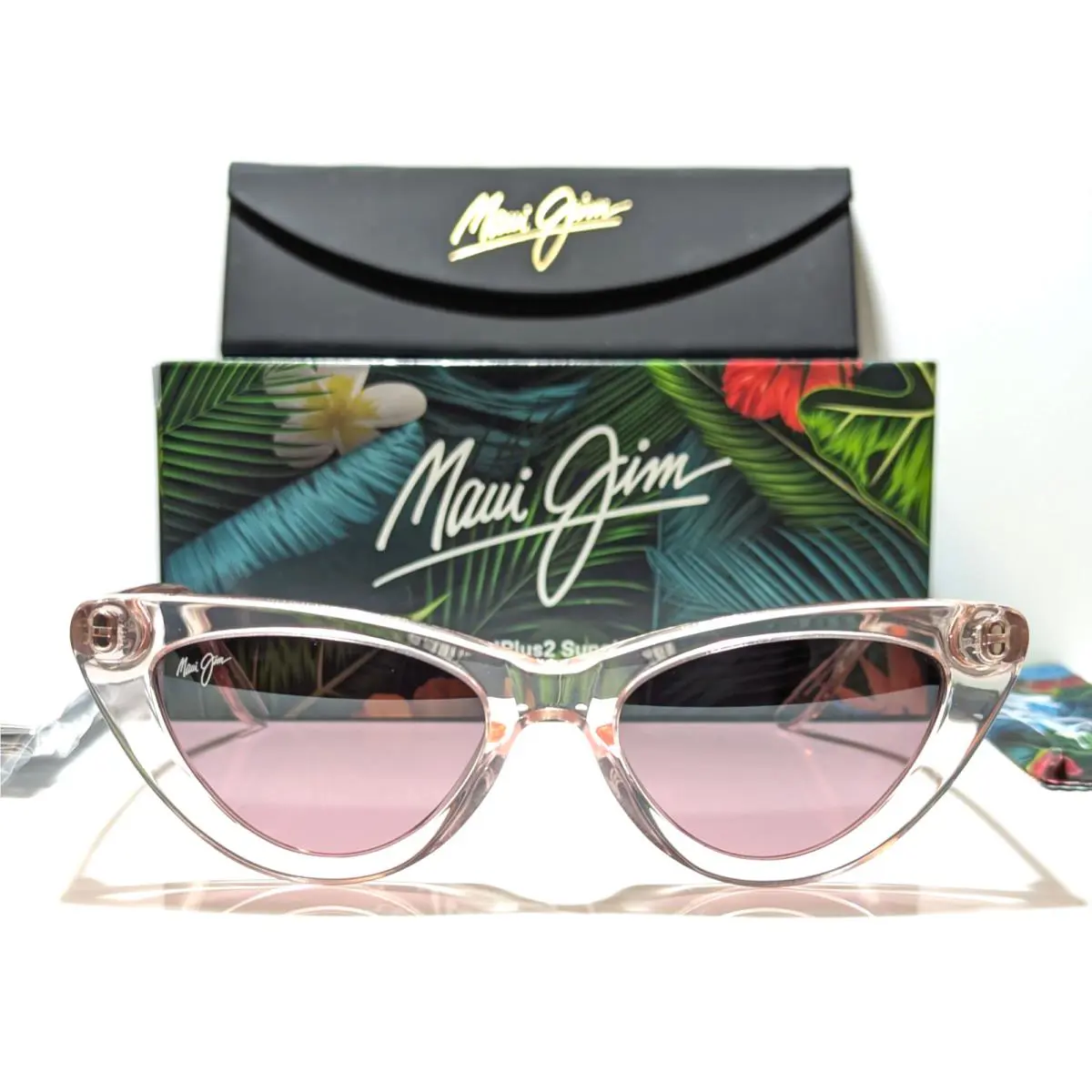 Maui Jim Lychee Translucent Pink Polarized Maui Rose Lens Sunglass RS891-09