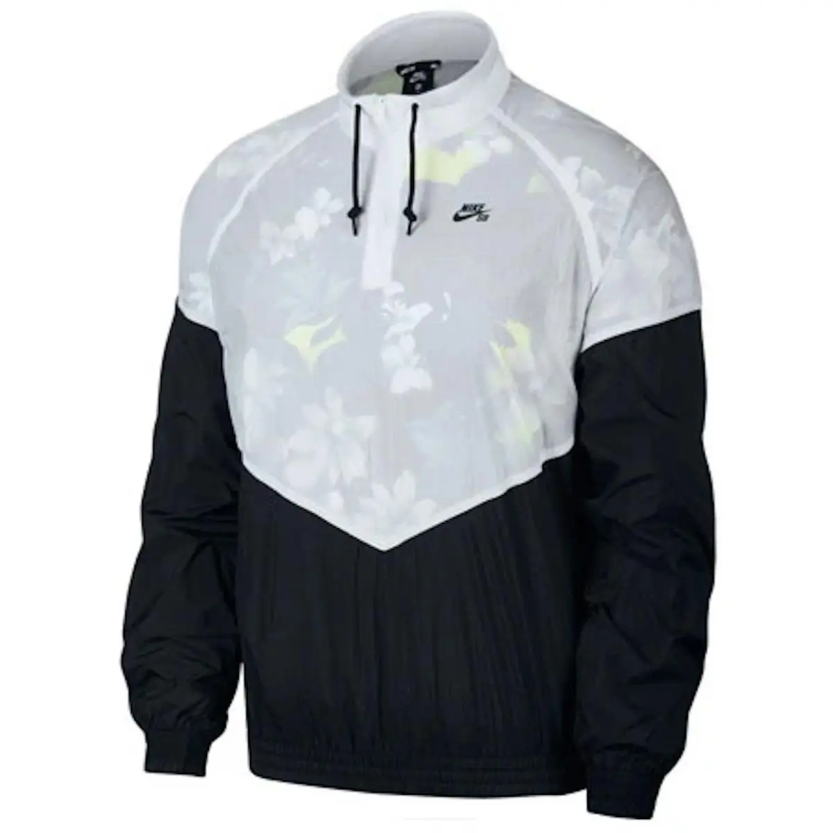 Nike SB Paradise Pullover Windbreaker Jacket sz M Medium White Black Volt