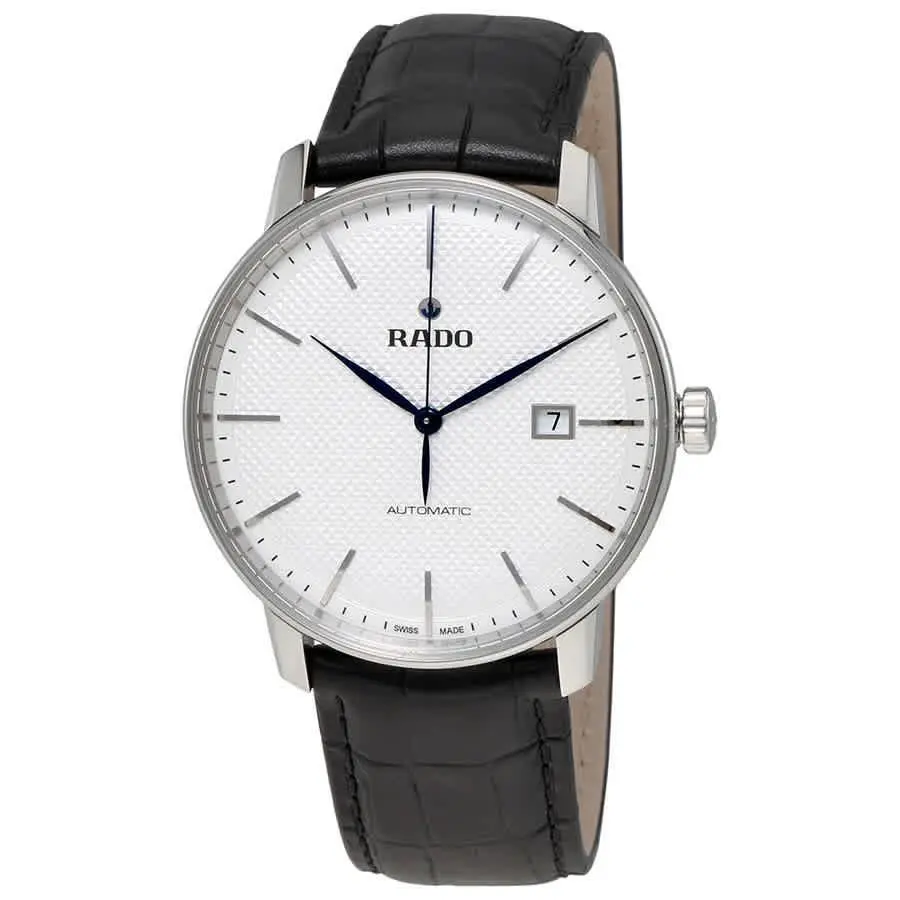 Rado Coupole Classic Automatic White Dial Men`s Watch R22876015 - Dial: White, Band: Black, Bezel: Silver-tone