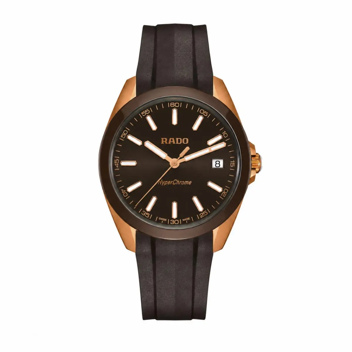 Hyperchrome R32281309 Brown Sunray Dial with Rubber Strap by Rado