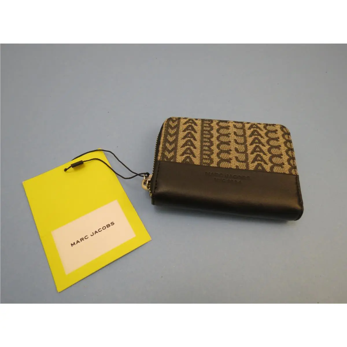 Marc Jacobs Jacquard Monogram Spellout Print Zip Around Wallet