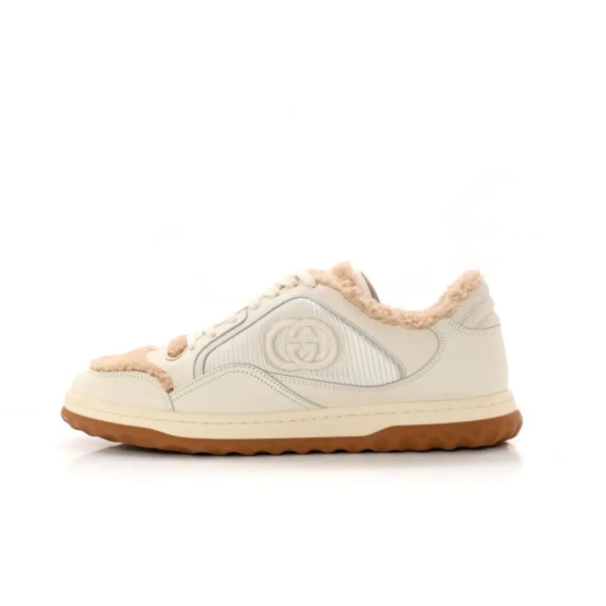 Gucci MAC80 Sneaker Off White Embroidered Leather Low-top Sz US12