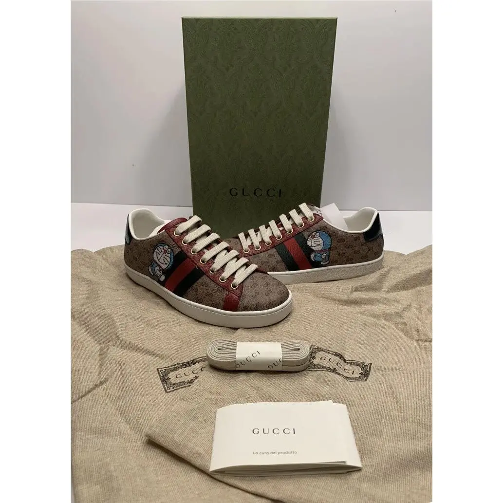 X Doraemon Collaboration GG Monogram Shoes Brown Size 35 by Gucci