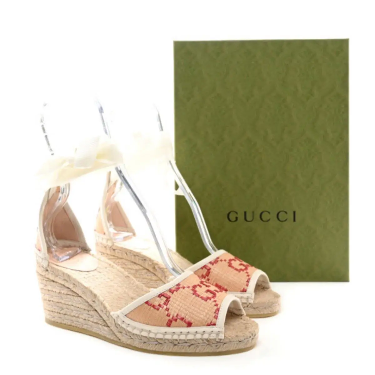 GG Logo Espadrille Wedge Heel Women s US 9 /eur 39 by Gucci