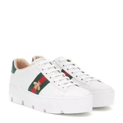 Gucci Women`s Ace Platform Sneaker White Size 11.5 US