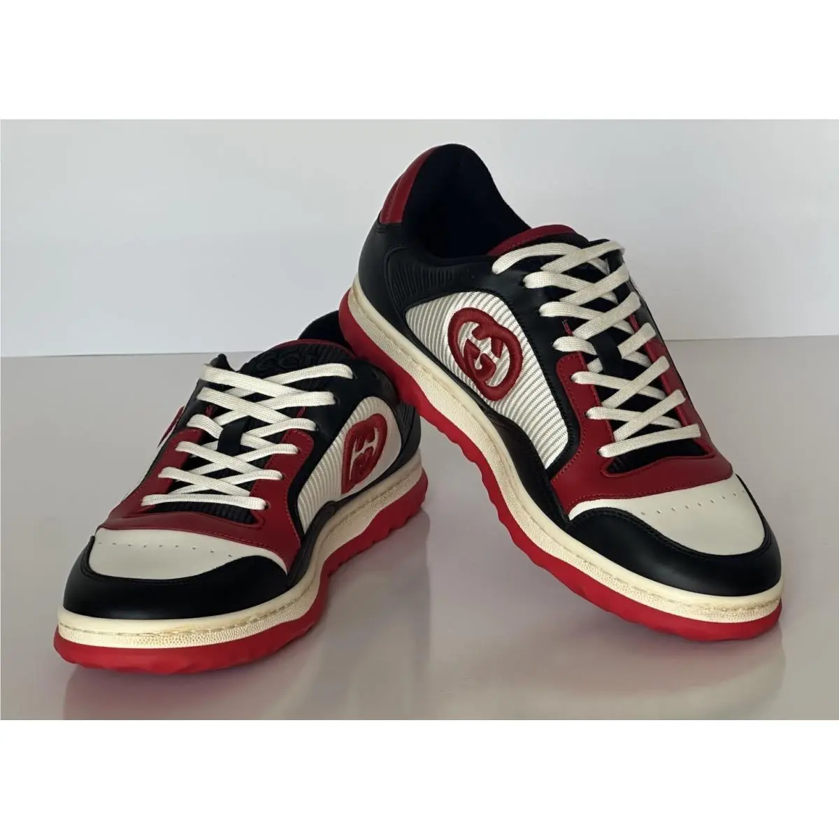 Gucci Dali Soft White/black/red Leather Sneakers 12.5 US Gucci 12 762611